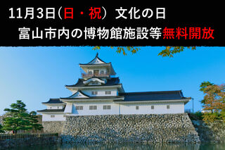 11月3日(日・祝)文化の日は、富山市内の博物館等の文化施設が無料開放されます🏯